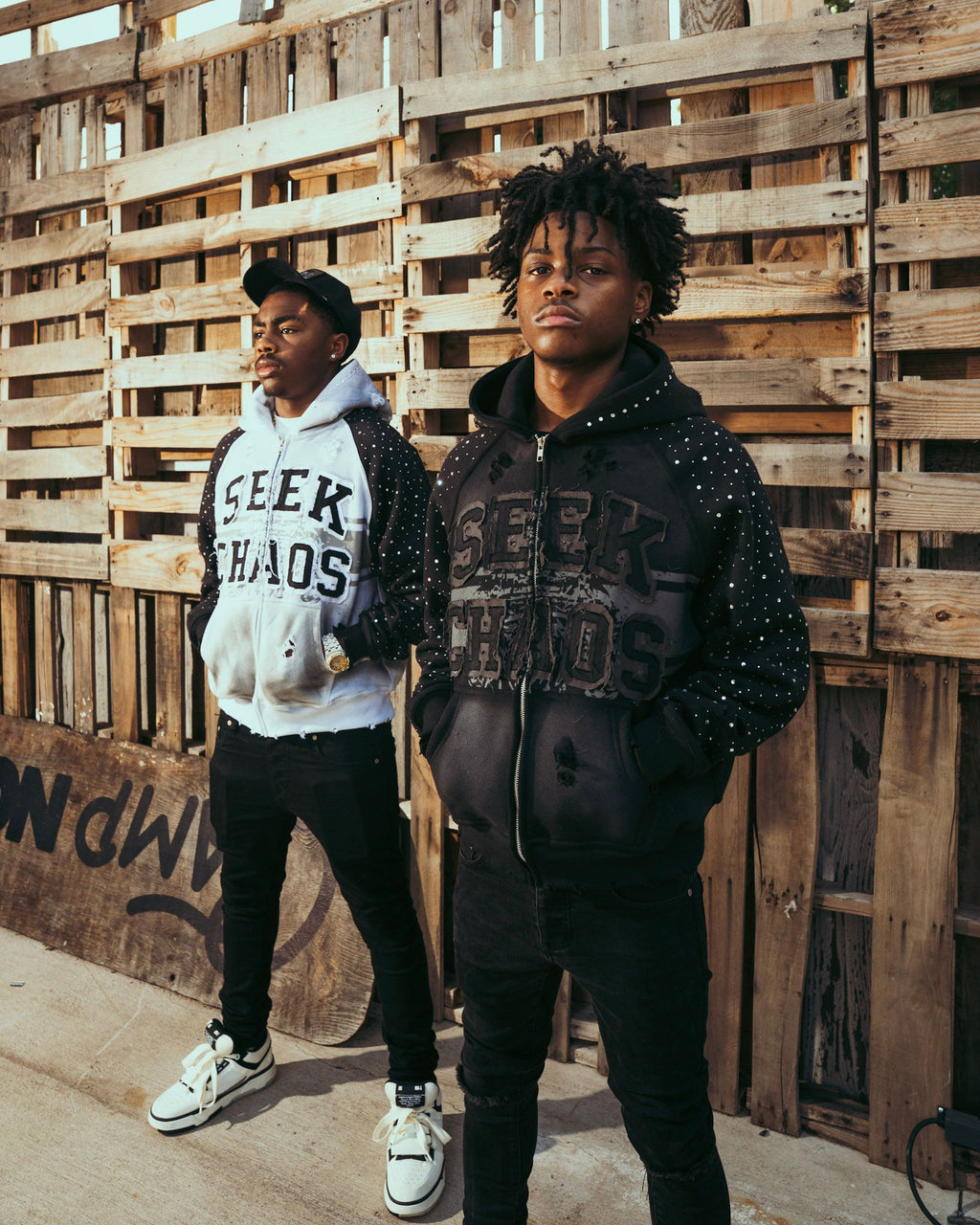 Charcoal “Revenge is chaos” zip-up