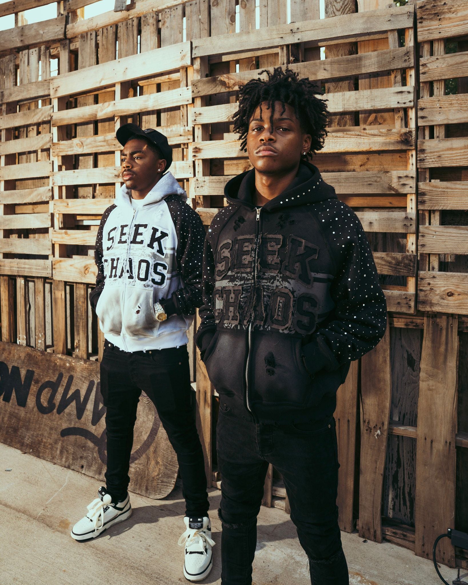 Charcoal “Revenge is chaos” zip-up